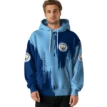 Manchester City Splatter Effect Sky Blue Hoodie Best Selling