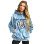 Manchester City Tie Dye Pattern Sky Blue Hoodie Best Selling