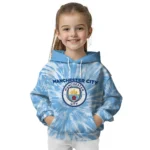 Manchester City Tie Dye Pattern Sky Blue Hoodie Best Selling