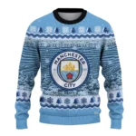 Manchester City Tree Pattern Sky Blue Sweater Best Selling