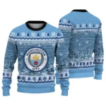 Manchester City Tree Pattern Sky Blue Sweater Best Selling