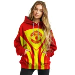 Manchester United Concentric Lines Red Hoodie Best Selling