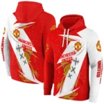 Manchester United Dynamic Slash Red White Hoodie Best Selling