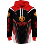 Manchester United Futuristic Pattern Red Black Hoodie Best Selling