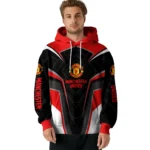 Manchester United Futuristic Pattern Red Black Hoodie Best Selling