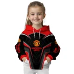 Manchester United Futuristic Pattern Red Black Hoodie Best Selling