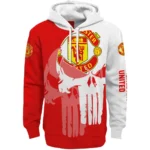 Manchester United Graphic Punisher Red White Hoodie Best Selling