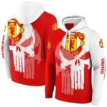 Manchester United Graphic Punisher Red White Hoodie Best Selling