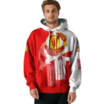Manchester United Graphic Punisher Red White Hoodie Best Selling