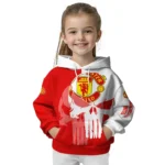 Manchester United Graphic Punisher Red White Hoodie Best Selling