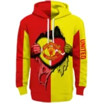Manchester United Heartbeat Graphic Red Hoodie Best Selling