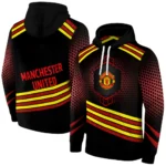 Manchester United Hexagonal Pattern Red Black Hoodie Best Selling
