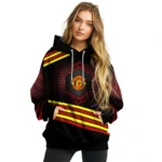 Manchester United Hexagonal Pattern Red Black Hoodie Best Selling