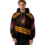 Manchester United Hexagonal Pattern Red Black Hoodie Best Selling