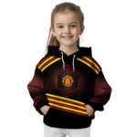 Manchester United Hexagonal Pattern Red Black Hoodie Best Selling