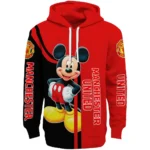 Manchester United Mickey Mouse Red Black Hoodie Best Selling