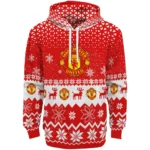 Manchester United Reindeer Motif Red Hoodie Best Selling