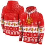 Manchester United Reindeer Motif Red Hoodie Best Selling