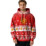 Manchester United Reindeer Motif Red Hoodie Best Selling