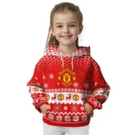 Manchester United Reindeer Motif Red Hoodie Best Selling