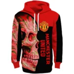 Manchester United Skull Motif Red Black Hoodie Best Selling