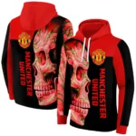 Manchester United Skull Motif Red Black Hoodie Best Selling