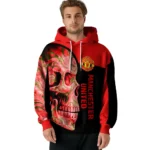 Manchester United Skull Motif Red Black Hoodie Best Selling