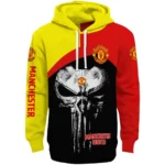 Manchester United Skull Punisher Black Hoodie Best Selling