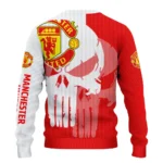 Manchester United Skull Split Red White Sweater Best Selling