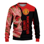 Manchester United Skull Swirl Red Black Sweater Best Selling