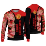 Manchester United Skull Swirl Red Black Sweater Best Selling