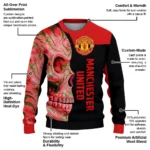 Manchester United Skull Swirl Red Black Sweater Best Selling