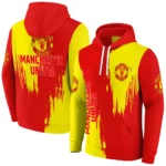 Manchester United Splatter Effect Red Hoodie Best Selling
