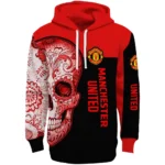 Manchester United Sugar Skull Red Black Hoodie Best Selling