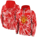 Manchester United Tie Dye Pattern Red Hoodie Best Selling