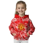 Manchester United Tie Dye Pattern Red Hoodie Best Selling