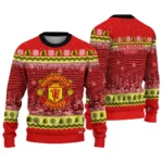 Manchester United Tree Pattern Red Sweater Best Selling