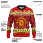 Manchester United Tree Pattern Red Sweater Best Selling