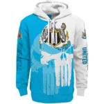 Newcastle United Graphic Punisher Blue White Hoodie Best Selling