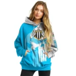 Newcastle United Graphic Punisher Blue White Hoodie Best Selling