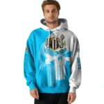 Newcastle United Graphic Punisher Blue White Hoodie Best Selling