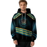 Newcastle United Hexagonal Pattern Blue Black Hoodie Best Selling
