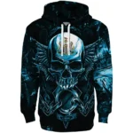Newcastle United Skull Artwork Blue Black Hoodie Best Selling