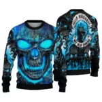 Newcastle United Skull Intensity Blue Black Sweater Best Selling