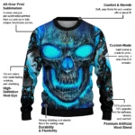 Newcastle United Skull Intensity Blue Black Sweater Best Selling