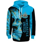 Newcastle United Skull Motif Blue Black Hoodie Best Selling