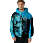Newcastle United Skull Motif Blue Black Hoodie Best Selling