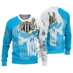 Newcastle United Skull Split Blue White Sweater Best Selling