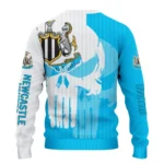 Newcastle United Skull Split Blue White Sweater Best Selling