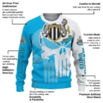 Newcastle United Skull Split Blue White Sweater Best Selling